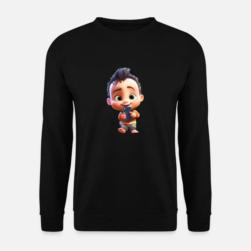 Smartphone Junge - Unisex Pullover - Schwarz