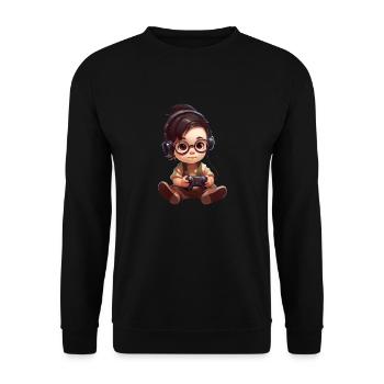 Fille de manette de jeu - Sweat-shirt Unisexe - noir - Devant - Alina (178cm) & Michal (187cm)
