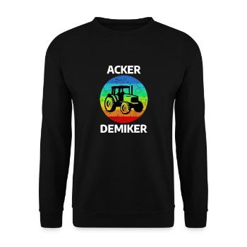 Acker-demiker Landwirtschaft Traktor - Unisex Pullover - Schwarz - Vorne - Alina (178cm) & Michal (187cm)