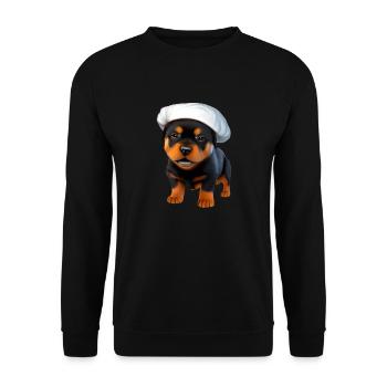 Rottweiler Restaurateur Dog Puppy Dogs Cooking Dog - Unisex Sweatshirt - black - Front - Alina (178cm) & Michal (187cm)