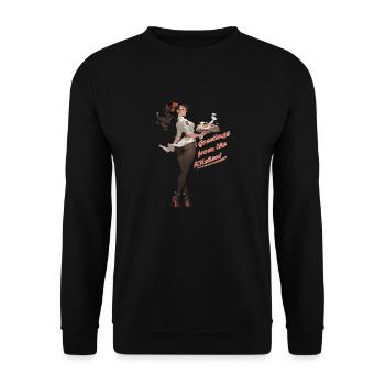 Greetings from the Kitchen - Unisex Sweatshirt - black - Front - Alina (178cm) & Michal (187cm)
