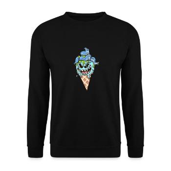 Eiswaffel-Monster - Unisex Pullover - Schwarz - Vorne - Alina (178cm) & Michal (187cm)
