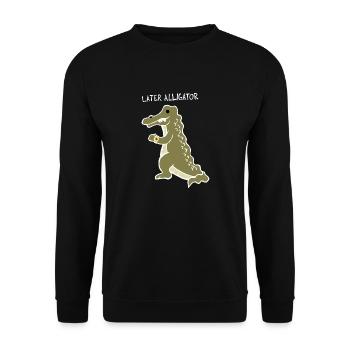 Später Alligator (weiß) - Unisex Pullover - Schwarz - Vorne - Alina (178cm) & Michal (187cm)