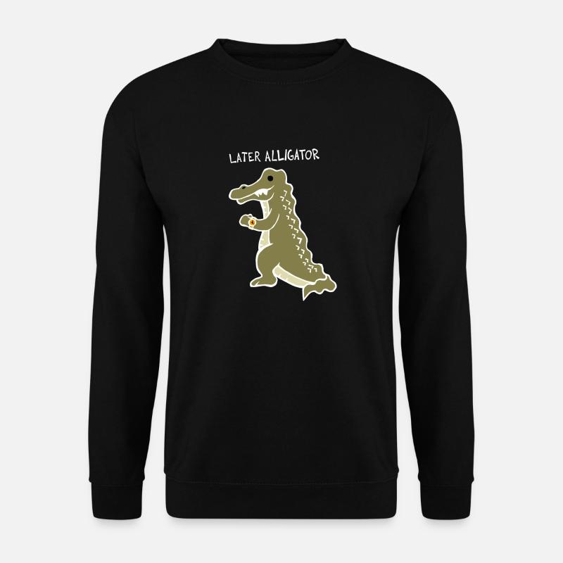 Später Alligator (weiß) - Unisex Pullover - Schwarz