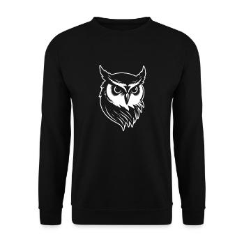 Owl Owl Bird Birds - Unisex Sweatshirt - black - Front - Alina (178cm) & Michal (187cm)