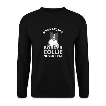 Mon Border collie ne veut pas 2 - Sweat-shirt Unisexe - noir - Devant - Alina (178cm) & Michal (187cm)