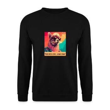 Coolness level lama high - Unisex Sweatshirt - black - Front - Alina (178cm) & Michal (187cm)