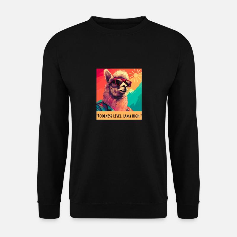Coolness level lama high - Unisex Sweatshirt - black