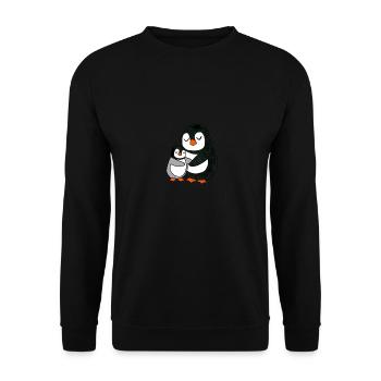 Pinguin United - Unisex Pullover - Schwarz - Vorne - Alina (178cm) & Michal (187cm)