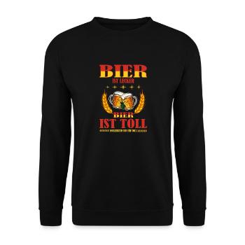 Bier - Unisex Pullover - Schwarz - Vorne - Alina (178cm) & Michal (187cm)