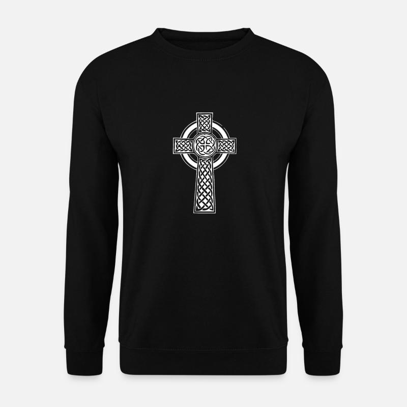 White Celtic Cross - Unisex Sweatshirt - black