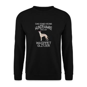 Whippet Hundehalter Das Ist Whippet Glitzer - Unisex Pullover - Schwarz - Vorne - Alina (178cm) & Michal (187cm)
