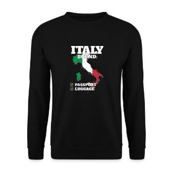 Italy Bound Country Travel Italian Flag Vacation - Unisex Sweatshirt - black - Front - Alina (178cm) & Michal (187cm)