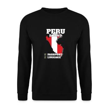 Peru Bound Country Travel Peruvian Flag Vacation - Unisex Sweatshirt - black - Front - Alina (178cm) & Michal (187cm)