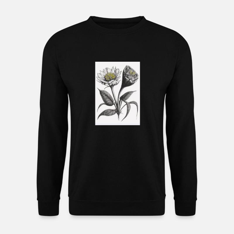 Dessin de fleur - Sweat-shirt Unisexe - noir