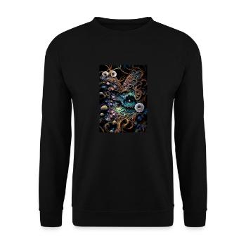 Augenblick - Unisex Pullover - Schwarz - Vorne - Alina (178cm) & Michal (187cm)