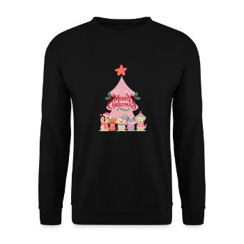 Pink Doggy Christmas - Unisex Sweatshirt - black - Front - Alina (178cm) & Michal (187cm)