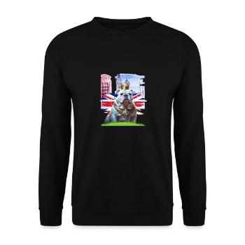 Englische Bulldogge - Unisex Pullover - Schwarz - Vorne - Alina (178cm) & Michal (187cm)