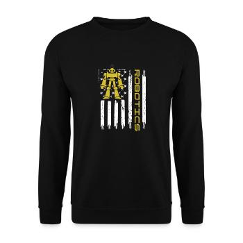 Robotics USA 4th Of July Droid Builder American Fl - Unisex Sweatshirt - black - Front - Alina (178cm) & Michal (187cm)