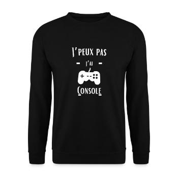 J'peux pas j'ai Console - Sweat-shirt Unisexe - noir - Devant - Alina (178cm) & Michal (187cm)