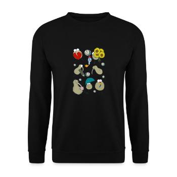 Kiwi Mix sprichwörtlich - Unisex Pullover - Schwarz - Vorne - Alina (178cm) & Michal (187cm)