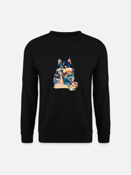 Pomsky Motivauf Bekleidung und Accessoires - Unisex Pullover - Schwarz