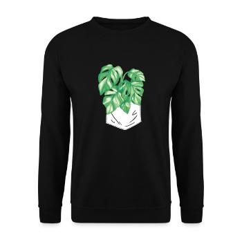 Monstera Deliciosa Albo Plante d’intérieur botanique - Sweat-shirt Unisexe - noir - Devant - Alina (178cm) & Michal (187cm)