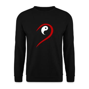 Half Heart Yang Seeks Yin Valentine's Day Partner - Unisex Sweatshirt - black - Front - Alina (178cm) & Michal (187cm)
