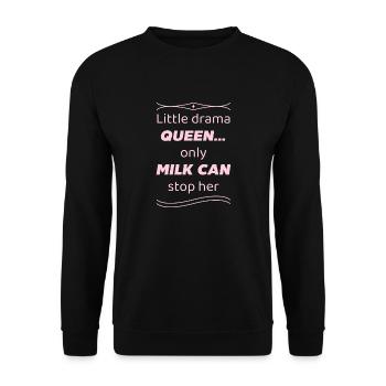 little drama queen Spruch - Unisex Pullover - Schwarz - Vorne - Alina (178cm) & Michal (187cm)