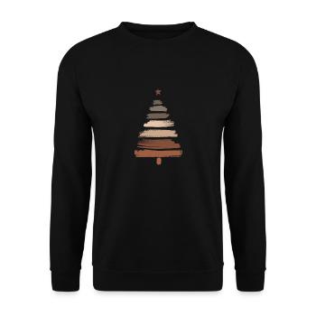 Arbre de Noël - Sweat-shirt Unisexe - noir - Devant - Alina (178cm) & Michal (187cm)