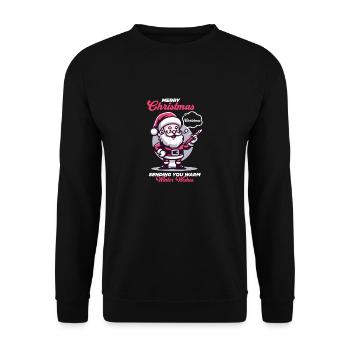 SANTA 02 - Unisex Sweatshirt - black - Front - Alina (178cm) & Michal (187cm)