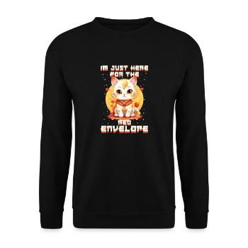Chat porte-bonheur du Nouvel An chinois juste ici pour le - Sweat-shirt Unisexe - noir - Devant - Alina (178cm) & Michal (187cm)