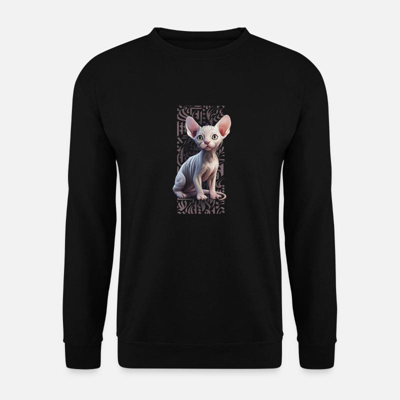 Sphynx Cat calligraphitti - Sweat-shirt Unisexe - noir
