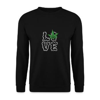 Aimer le cannabis - Sweat-shirt Unisexe - noir - Devant - Alina (178cm) & Michal (187cm)