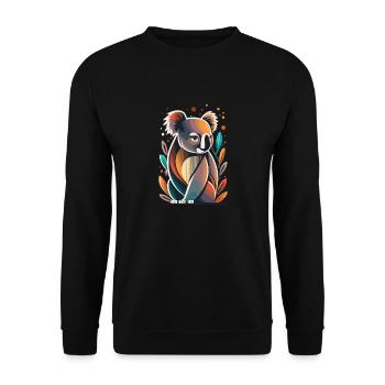 Minimalistischer Koala in bunten Farben – Stylisch - Unisex Pullover - Schwarz - Vorne - Alina (178cm) & Michal (187cm)