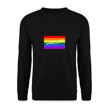 Trans Rights Are Human Rights - trans equality - Unisex Pullover - Schwarz - Vorne - Alina (178cm) & Michal (187cm)