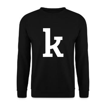 Buchstabe k "k" weiß - Unisex Pullover - Schwarz - Vorne - Alina (178cm) & Michal (187cm)