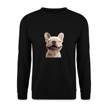 Frenchie Smile - Unisex Pullover - Schwarz - Vorne - Alina (178cm) & Michal (187cm)