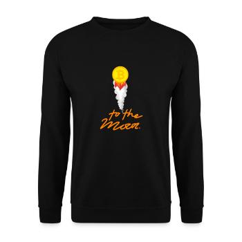 Krypto To the Moon 5 BTC Bitcoin - Unisex Pullover - Schwarz - Vorne - Alina (178cm) & Michal (187cm)