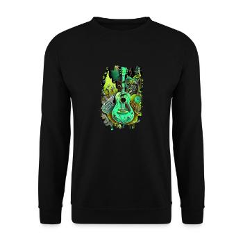 saxophone music retro heavy metal Hard Rock Punk - Unisex Sweatshirt - black - Front - Alina (178cm) & Michal (187cm)