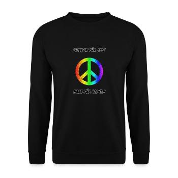 Demo Peace for All Hate for No 3 Anti AFD - Unisex Sweatshirt - black - Front - Alina (178cm) & Michal (187cm)
