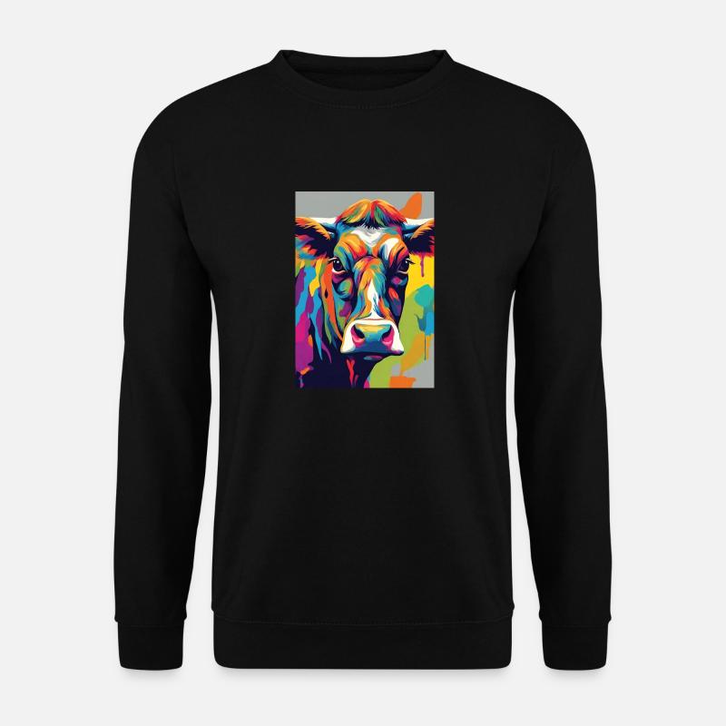 Kuhschädel bunt - Unisex Pullover - Schwarz