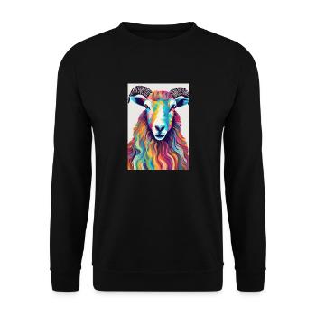 Colorful ram - Unisex Sweatshirt - black - Front - Alina (178cm) & Michal (187cm)