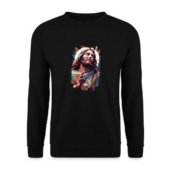 jesus bible christian religion christian cross christian - Unisex Sweatshirt - black - Front - Alina (178cm) & Michal (187cm)