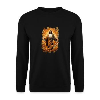 jesus bible christian religion christian cross christian - Unisex Sweatshirt - black - Front - Alina (178cm) & Michal (187cm)