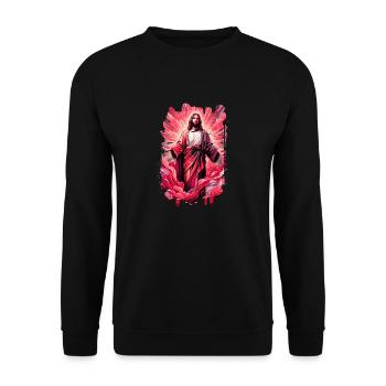 jesus bible christian religion christian cross christian - Unisex Sweatshirt - black - Front - Alina (178cm) & Michal (187cm)