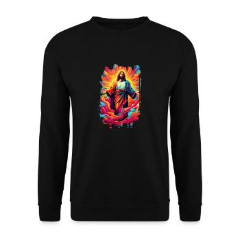 jesus bible christian religion christian cross christian - Unisex Sweatshirt - black - Front - Alina (178cm) & Michal (187cm)