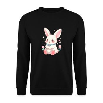 Hase Ostern Süß - Unisex Pullover - Schwarz - Vorne - Alina (178cm) & Michal (187cm)