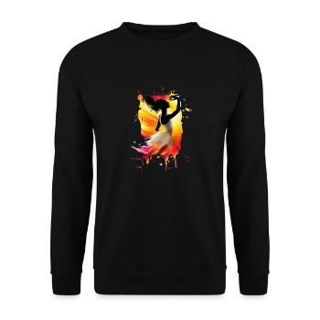 Schöne weibliche Malkunst Gesicht bunte Frau - Unisex Pullover - Schwarz - Vorne - Alina (178cm) & Michal (187cm)