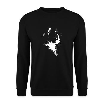 Chat, Motif De Chat - Sweat-shirt Unisexe - noir - Devant - Alina (178cm) & Michal (187cm)